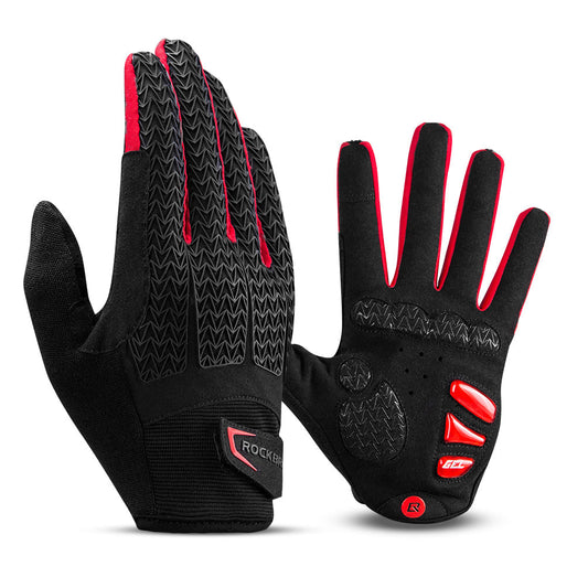 ROCKBROS Cycling Gloves for Men Women Full Finger with Gel Padded Shock Absorbing, Touch Screen Anti Slip