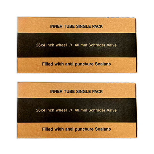 2 Pack - 26x4 Fat Tire Self Sealing Bicycle Tube - Heavy Duty E-Bike Tube