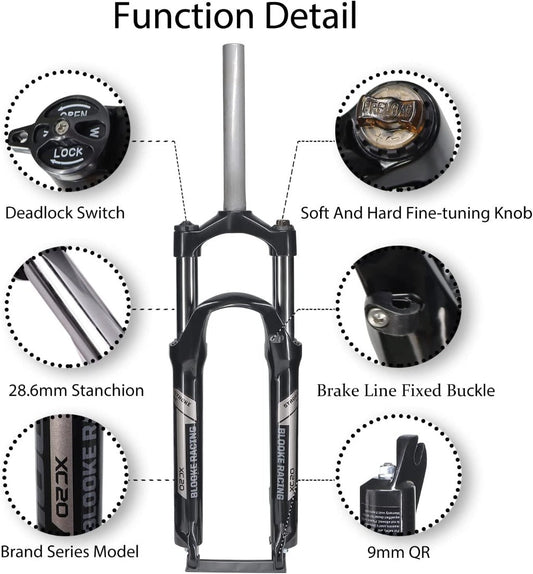 Blooke XC20 27.5/29 inch Bicycle Suspension Fork - Bicycle Forks - SHP - XC20275 eBike Super Shop