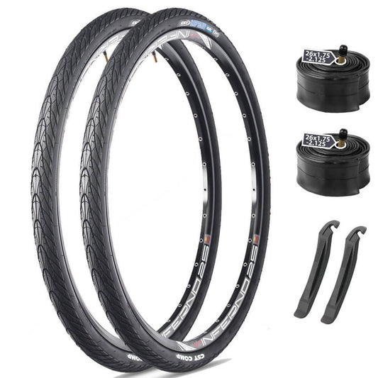 CST Captain C1698 - 26"×1.75" - Bicycle Tires - SHP - C1698_26175_BLK*2+TB26 eBike Super Shop
