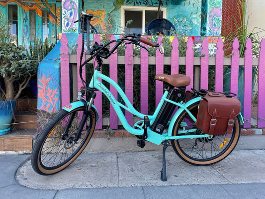 eBike Brown Leather Saddle Bags for ebike