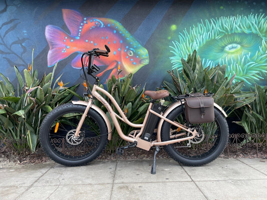 eBike Dark Brown Single Buckle Leather Saddle Bags for ebike