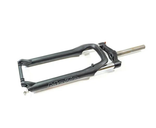 A black eBike suspension fork designed for 26x4 inch tires with a threaded steerer, shown against a white background.