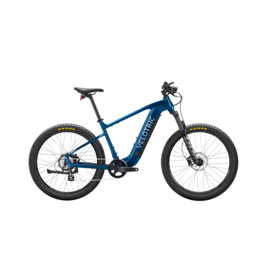 Royal blue Velotric Summit 1 eBike side view against a white background