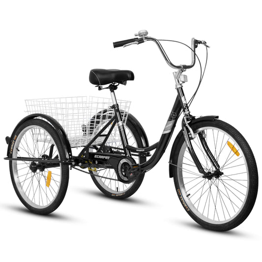 Ecarpat 24“ Single - Speed Adult Tricycle - Tricycles - SHP_W2563P183776 eBike Super Shop