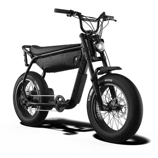 Emoto eBike Super73 B1G SE Blackout edition in original packaging box, product image showing bike securely packed inside box 2