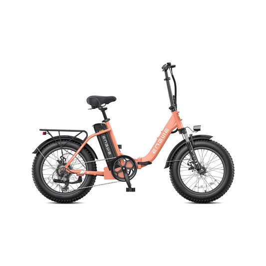 ENGWE L20 2.0 electric bike in rose pink, side view, displayed on a white background