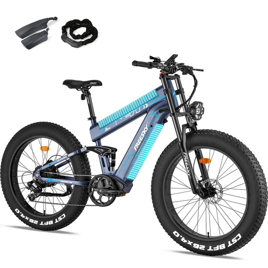 FREESKY Alaska M - 520 Pro 1000 w Mountain Ebike 4 Fat Tire Electric Fat Tire Mountain eBike - Mountain eBike - FREES|MOUNT|BLUE|0105 eBike Super Shop