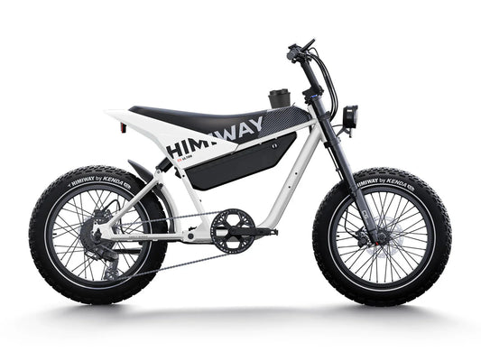 HIMIWAY C5 Ultra 750 w Step Over Ebike 20x4 Fat Electric e - Moto Style eBike - Moto Style eBike - HIMIW|MOTO|WHITE|0746 eBike Super Shop
