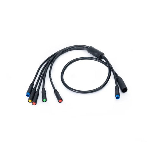 A detailed view of an M16 wiring harness showing multiple colored wires bundled together with connectors at each end, designed for automotive or industrial electrical systems.