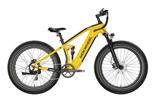 MOKWHEEL Obsidian 1000 w Step Over Ebike 26x4 Fat Tire Fat Tire Electric Beach Cruiser eBike - Fat Tire eBike - MOKWH|FATT|YELLO|0123 eBike Super Shop