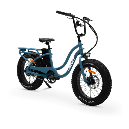 MURF Electric Urban eBike Higgs Step - Thru - 52v 750 w Fat Tire Electric Beach Cruiser eBike - Fat Tire Cruiser eBike - MURF|BLUE|2287 eBike Super Shop