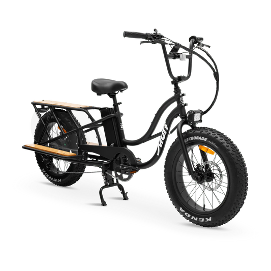 MURF Higgs Cargo Fat Tire Electric Cargo Beach Cruiser eBike - 52v 750 w Electric Cargo eBike - Cargo eBike - MURF|BLACK|2302 eBike Super Shop
