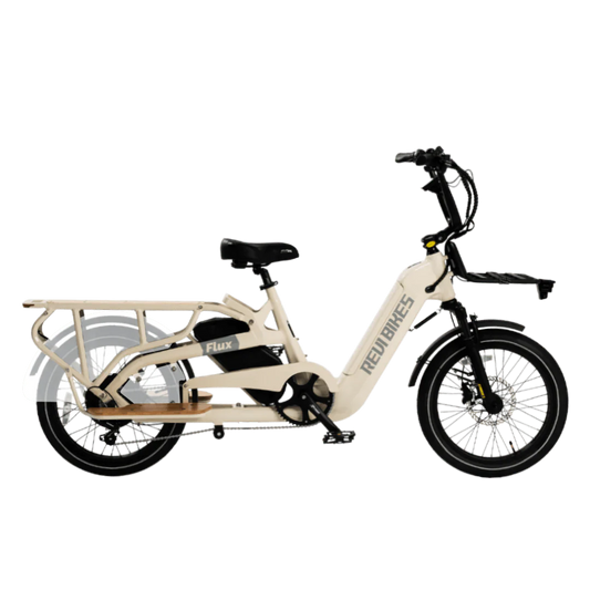 REVI Flux 750w Step Thru Ebike 20x2.4 Fat Tire Mini Fat Tire Electric Cargo eBike - Cargo eBike - REVI|CARGO|CREAM|0048 eBike Super Shop