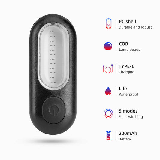 ROCKBROS COB Mini Rear Light Dual Light Colors