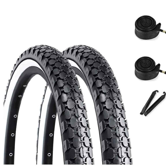 SandRoller Set - 26"×2.125" - Bicycle Tires - SHP - HY8006_262125WHT*2+TB26 eBike Super Shop