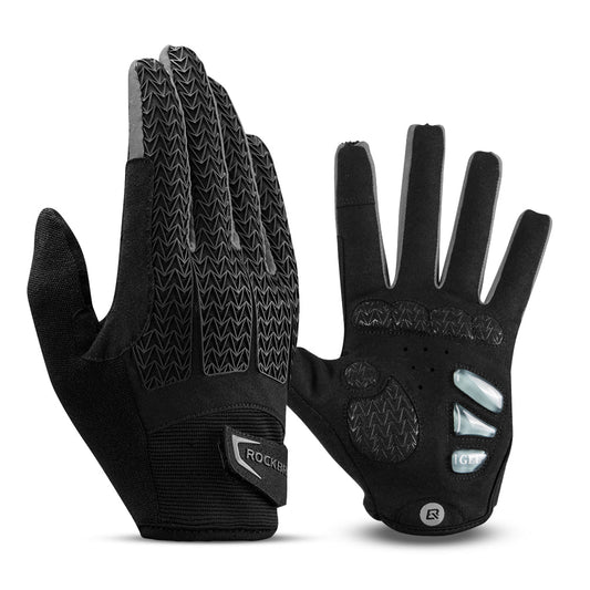 ROCKBROS Cycling Gloves for Men Women Full Finger with Gel Padded Shock Absorbing, Touch Screen Anti Slip