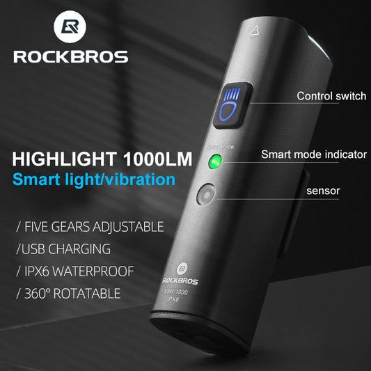 ROCKBROS 1000LM Cycling Lights Combo with Smart Brake Sensing