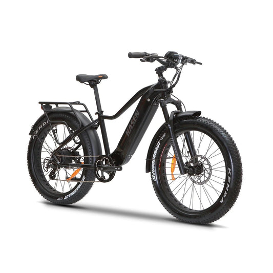 Black Kasen Ranger ST 2.0 eBike packaged inside a cardboard shipping box