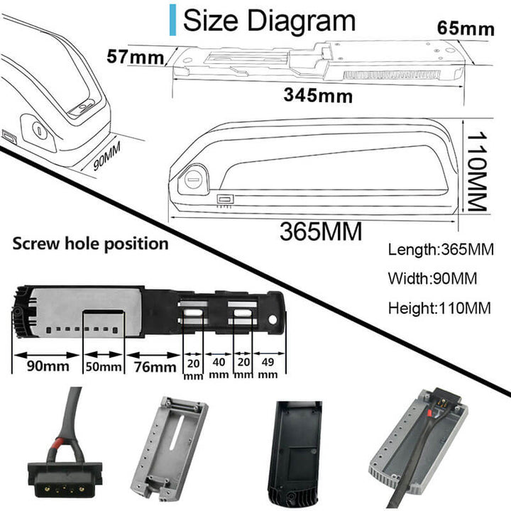 48V10AH 0 - 1000W Electric Bicycle Lithium Battery - bicycle parts - SHP - S039 - 48V10AH eBike Super Shop