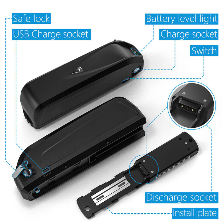 48V10AH 0 - 1000W Electric Bicycle Lithium Battery - bicycle parts - SHP - S039 - 48V10AH eBike Super Shop
