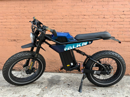 Custom Blue Sunset 750 w Electric e-Moto Style eBike 20x4 Fat tire electric bike