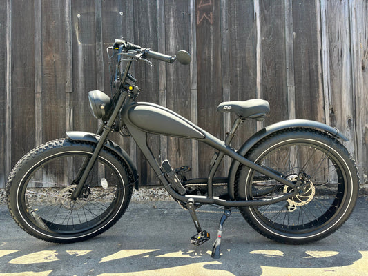 Custom Black Wave 750 w Electric Vintage eBike 26x4 Fat tire electric bike