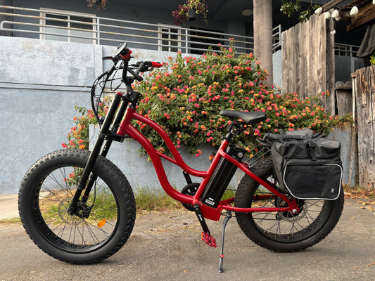 Custom Red Rover 750 w Fat Tire Electric Beach Cruiser eBike 26x4 Fat tire electric bike