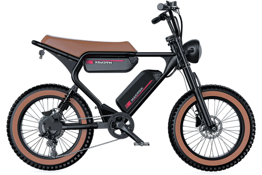 MACFOX X2 Electric Fat Tire Mountain eBike-Step Over 750 w Electric e-Moto Style eBike