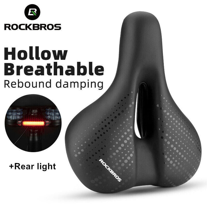 ROCKBROS MTB Road Cycling Seat Saddle with Rear light Shock Absorption ...