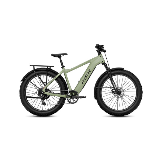Aventon Aventure 3 electric bike in Step Over frame, Matcha color, side view