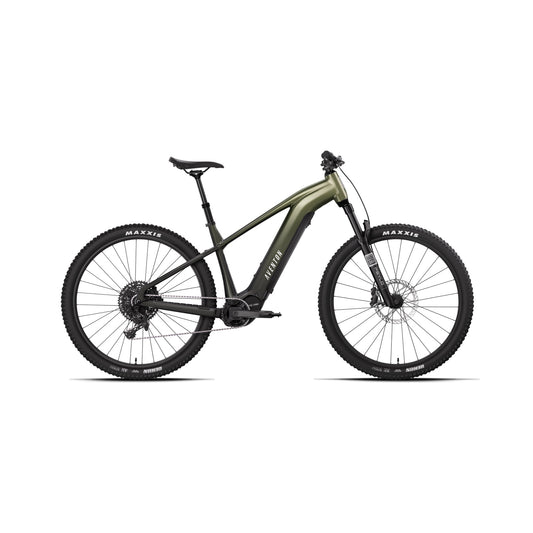 Aventon Ramblas ADV electric mountain bike in Borealis color, side view, displayed against a white background.