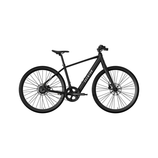 Aventon Soltera 3 ADV electric bike in matte midnight black, side view, against a white background