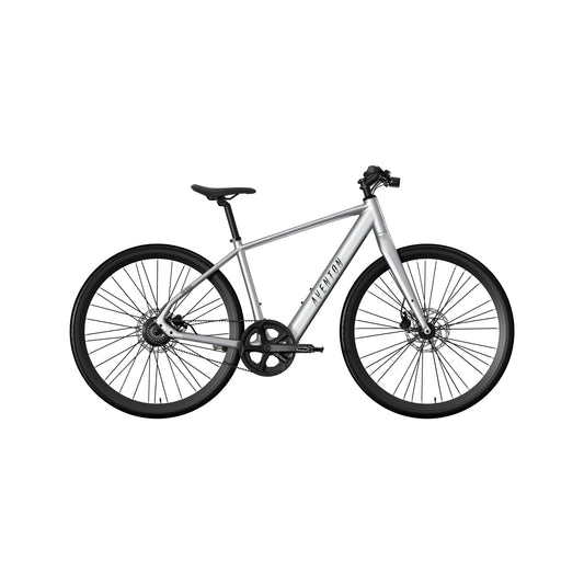 Aventon Soltera 3 ADV electric bike in Sterling color, side view, displayed against a white background