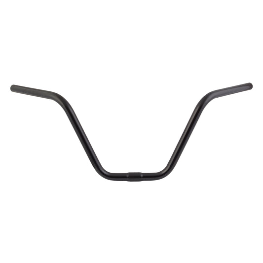 Sunlite Medium Hi-Rise eBike handlebars in black, shown from a side angle against a white background.