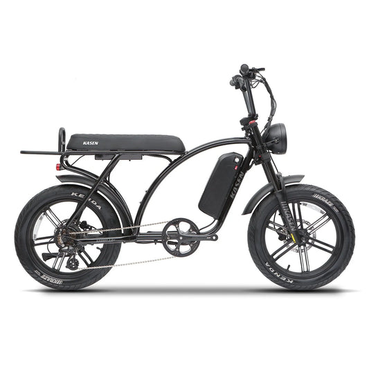 Black Kasen Kabbit Plus 2.0 eBike side view, showcasing frame, wheels, and battery