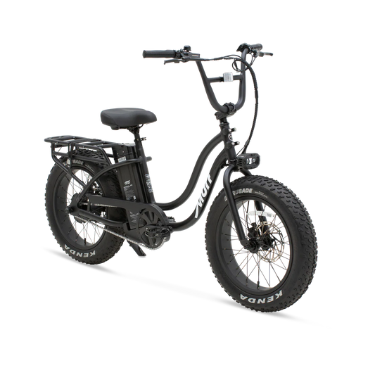 Obsidian Black Murf Higgs ST electric bike, side view, against a plain background
