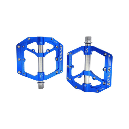 Blue alloy eBike pedals, pair, product image labeled "Blue 6"
