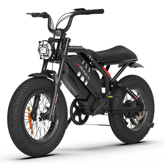 Raev Bullet GT V2 electric bike in metallic black, side view, against a plain background