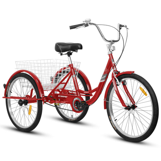 Ecarpat 24“ Single - Speed Adult Tricycle - Tricycles - SHP_W2563P183777 eBike Super Shop