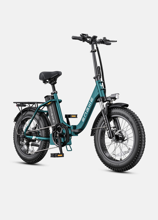 ENGWE L20 2.0 electric bike in sea green color, side view, displayed on a white background