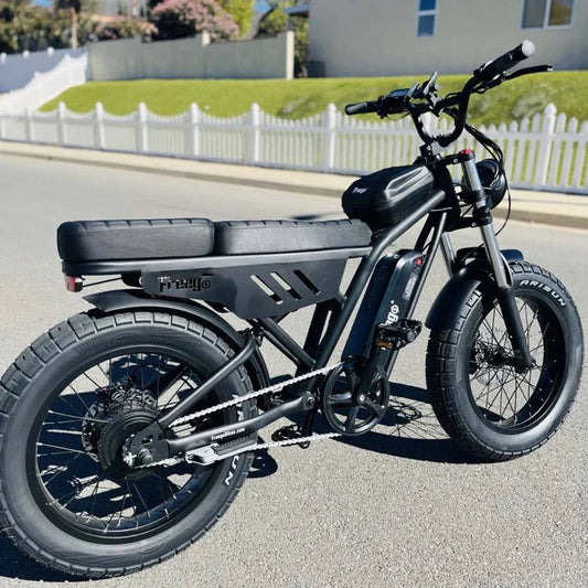 FREEGO Shotgun Lite F0 Electric Mini Fat Tire eBike - Moto 500 w Electric e - Moto Style eBike - Moto Style - FREEG|GREEN|2984 eBike Super Shop