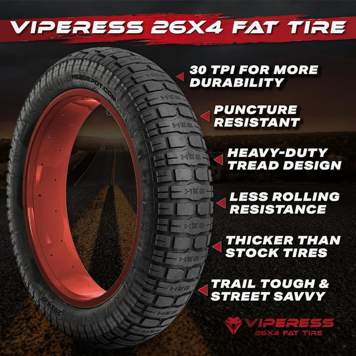 HEB Viperess Fat Tire SET of 2 Tires - 20" x 4" - Parts - 438 eBike Super Shop
