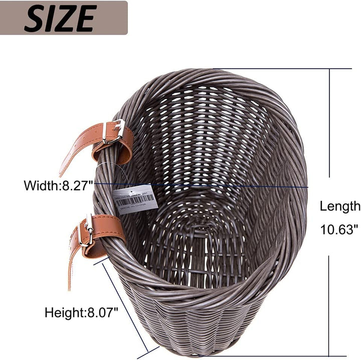 Hycline Bike Basket Front Handlebar Storage Basket for Adult and Kids - Bicycle Baskets - SHP - BBK - brown eBike Super Shop