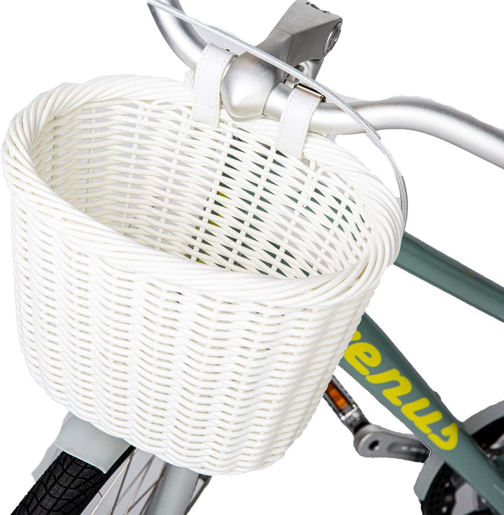 Hycline Bike Basket Front Handlebar Storage Basket for Adult and Kids - Bicycle Baskets - SHP - BBK - White eBike Super Shop