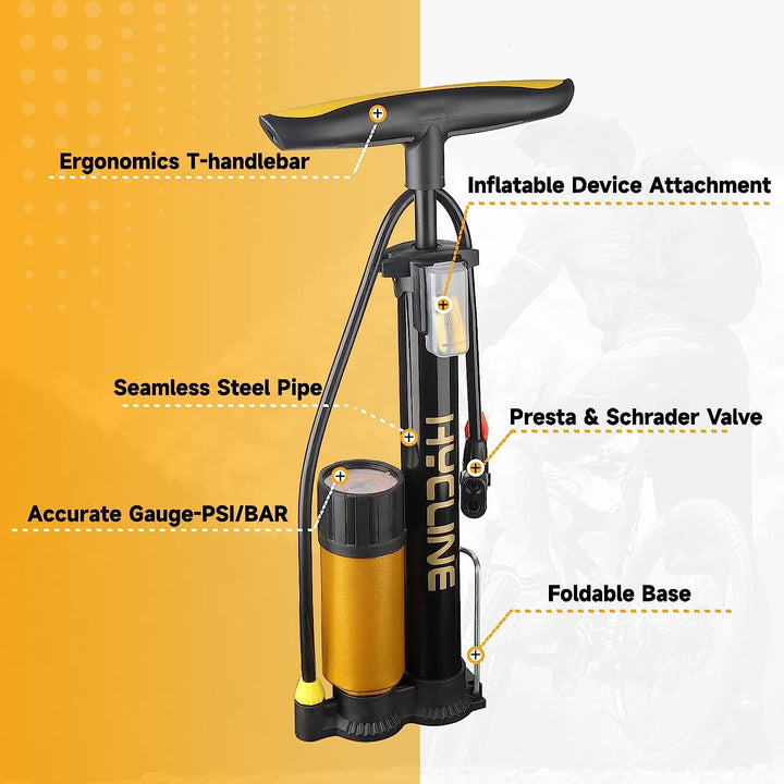 Hycline - The Basic Bike Pump - Bicycle Pumps - SHP - 550032 - YELW eBike Super Shop