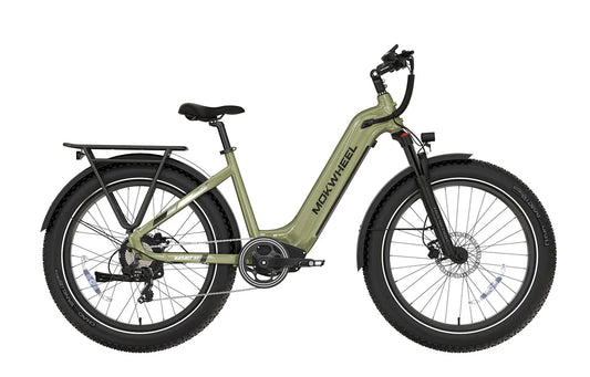 MOKWHEEL Basalt ST 750 w Step Thru Ebike 26x4 Fat Tire Fat Tire Electric Beach Cruiser eBike