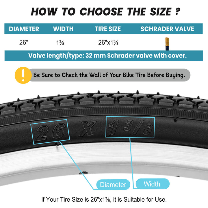 Path Bike Tube - 26 138 inch - California eBikes