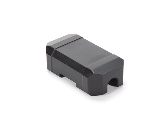 Stomp Ebox handlebar pad, black with white Stomp logo, shown attached to handlebars against a plain background.