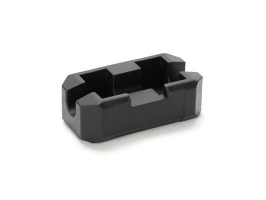 Stomp Ebox handlebar pad in black with white logo, shown mounted on handlebars against a plain background.